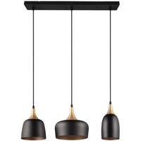 Trio Pendelleuchte Chiraz 3-flammig Schwarz Matt 63 cm x 20 cm