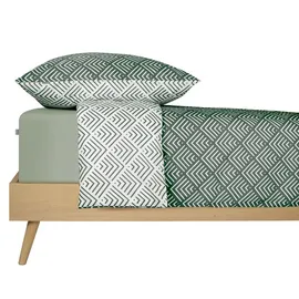 SCHIESSER Mabel Abstraktes Muster Dunkelgrün 155 x 220 cm + 80 x 80 cm
