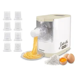 Beper P102SBA500 automatische Nudelmaschine, 9 Matrizen, 200W, für Hartweizen, glutenfreie & Eiernudeln, kompakt, einfach zu reinigen