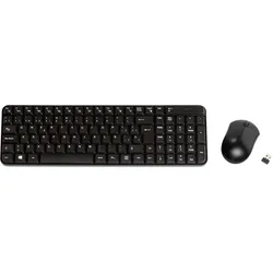 Vivanco Kabelloses Tastatur- und Mausset für das Büro, Farbe: Schwarz