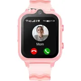 Kinder-Smartwatch mit GPS und Telefon 4G mit WiFi, Videoanruf, SOS-Schulmodus, Vibrationsbenachrichtigung, wasserdicht, für Kinder(pink) - Rosa