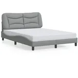 vidaXL Bettgestell ohne Matratze "Hvar" Hellgrau 120x200 cm Stoff