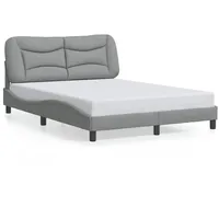 vidaXL Bettgestell ohne Matratze "Hvar" Hellgrau 120x200 cm Stoff