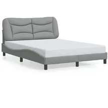 vidaXL Bettgestell ohne Matratze "Hvar" Hellgrau 120x200 cm Stoff