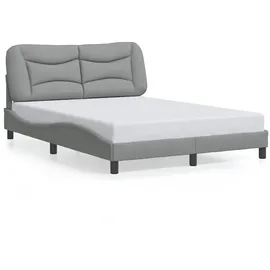 vidaXL Bettgestell ohne Matratze "Hvar" Hellgrau 120x200 cm Stoff