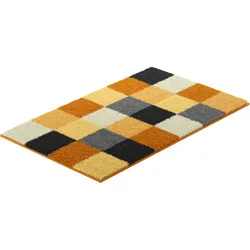 Badematte GRUND "BONA", gelb, H:20mm, Polyester, Badematten, rutschhemmender Rücken, kariert, flauschig, weich