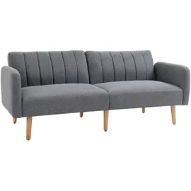 Homcom Schlafsofa Klappsofa 2-Sitzer Stoffsofa Bettsofa Sofa mit Schlaffunktion Sofagarnitur leinenartiges Polyester