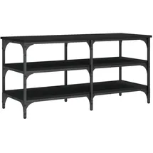 vidaXL Schuhbank 100 x 38,5 x 49 cm schwarz / schwarz