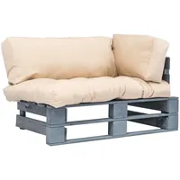 VidaXL Outdoor-Sofa Paletten mit Kissen in Sandfarben Kiefernholz Vidaxl