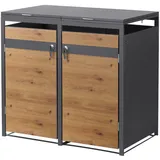 ML-Design Mülltonnenbox 132 x 80 x 116,3 cm braun