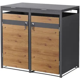 ML-Design Mülltonnenbox 132 x 80 x 116,3 cm braun