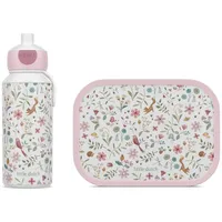 Mepal - Pausenset Campus Little Dutch - Set für Kinder mit Pop-up Trinkflasche & Lunch Box - Lunch-Set für die Schule oder unterwegs - Spülmaschinenfest - 400 + 750 ml - Fairy Wonders