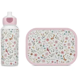 Mepal - Pausenset Campus Little Dutch - Set für Kinder mit Pop-up Trinkflasche & Lunch Box - Lunch-Set für die Schule oder unterwegs - Spülmaschinenfest - 400 + 750 ml - Fairy Wonders