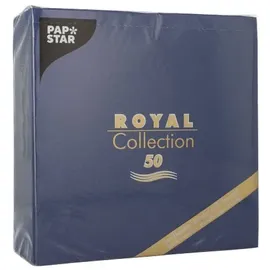 Papstar 50 Servietten ROYAL Collection 1/4-Falz 40 cm x 40 cm dunkelblau
