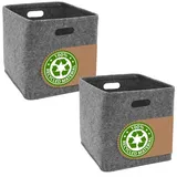 Dune Design Aufbewahrungsbox 33 x 33 x 33 cm 2-tlg. grau