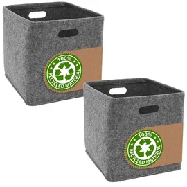 Dune Design Aufbewahrungsbox 33 x 33 x 33 cm 2-tlg. grau