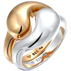 Elli Set Ying Yang 925 Sterling Silber vergoldet 58 Damen 