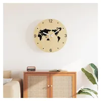 VidaXL Wanduhr Gelb und Schwarz Ø30 cm Holzwerkstoff