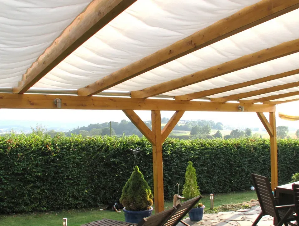 Sonnensegel FLORACORD, weiß, B:91cm T:330cm, Polyester, Sonnensegel, 512 x 350 cm mit 5 Feldern, inkl. Montagematerial