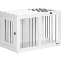 PawHut Hundekäfig mit Türen und Tischplatte 80x50x56,5cm wwiß