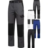 Safetytex Twill Arbeitshose - Bundhose strapazierfähig - viele Taschen - Twillhose lang - Malerhose - Cargo-Hose mit Knietaschen - Grau/Schwarz - Gr. 68 - 68