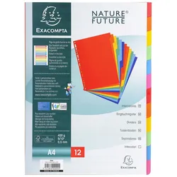 Exacompta Register aus Manilakarton 400g/qm, 12 Positionen, für DIN A4