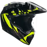 AGV Ax9 Carbon Steppa Endurohelm - Dunkelgrau/Grau/Neon-Gelb / S