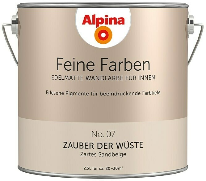 Alpina Wandfarbe Feine Farben  (2,5 l, Zauber der Wüste, No. 07 - Zartes Sandbeige, Matt, Konservierungsmittelfrei)