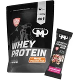 1kg Mammut Whey Protein Eiweißshake - Set inkl. Protein Shaker, Riegel, Powderbank oder Tasse (Mango Passion Fruit, Mammut Protein Bar - Raspberry)