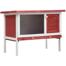 vidaXL Kaninchenstall 1 Ebene Rot Holz