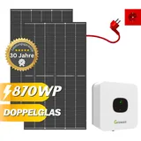 Growatt Balkonkraftwerk 870Wp / 800W mit Trina Solar Vertex S+ Doppelglas und Growatt MIC 800TL-X, Mini-Solaranlage, Plug and Play