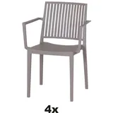 Siena Garden Stapelsessel-Set Lane 4-teilig Taupe
