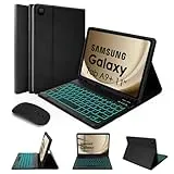 LAMA Beleuchtete Tastatur-Hülle und Maus für Galaxy Tab A9+/A9 Plus 2023 11 Zoll (SM-X210/X215/X216), UK-Layout Bluetooth-Tastatur mit Stifthalter für Samsung Tab A9+, Schwarz