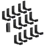 BAYLI Regal 15 Stück multifunktionaler Klapphaken, Faltbare Wandhaken, 90° Grad schwarz