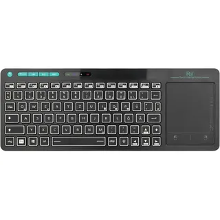 Rii Bluetooth 5.0 Smart TV Tastatur Touchpad LED Beleuchtung QWERTZ Schwarz