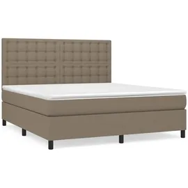 vidaXL Boxspringbett mit Matratze Taupe 180x200 cm Stoff