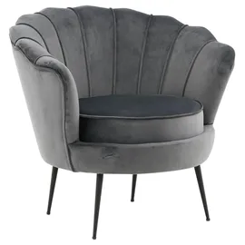 Livetastic Sessel Calais Samt 83 x 76 x 77 cm Dunkelgrau