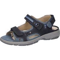 WALDLÄUFER Trekkingsandale »Herki«, Outdoorschuh, Sommerschuh, Keilabsatz, mit Leder-Innensohle, H-Weite, Gr. 8,5 (42,5), dunkelblau-jeansblau, , 31699444-8,5