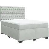 vidaXL Boxspringbett 140 x 200 cm Hellgrau