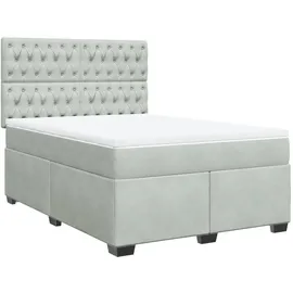 vidaXL Boxspringbett 140 x 200 cm Hellgrau