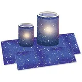 Laternenzuschnitte Sternenhimmel Transparentpapier 115g/qm 20x50cm VE=25 Blatt
