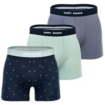 Happy Shorts Trunk Jersey Palms/hellgrün/grau XL 3er Pack