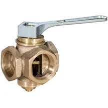 KSB Dreiwegehahn, Rp 1 1/2" SW 22, Messing, mit Schlüssel 19053063