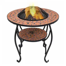 vidaXL Feuertisch Mosaik Ø 68 cm Terracotta