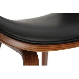miliboo Design-Stuhl Kunstleder schwarz Nussbaum