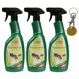 ILODA Einkaufswagenchip Smiley + 3x 750ml Wespenspray vertreibende Wirkung PT 19 Repellent ohne Treibgas