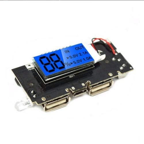 ExcLent Dual USB 5V 1A 2.1A Mobile Power Bank 18650 Battery Charger PCB Module Board-Black