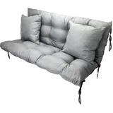 Filippo Sitzauflagen Gartenmöbel 100 x 55 x 55 cm Grau - Kissen Hollywoodschaukel Beständig Gegen Schimmel – Handgefertigt Polster für Hollywoodschaukel mit Befestigungsschnüre