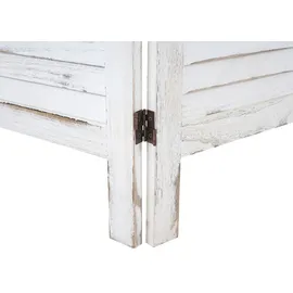 Mendler Paravent HWC-G30, Trennwand Sichtschutz Raumteiler, Shabby-Look 170x200cm ~ weiß