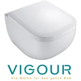 Vigour - derby Wand wc spülrandlos mit verdeckter Befestigung und SoftClose WC-Sitz, weiß
